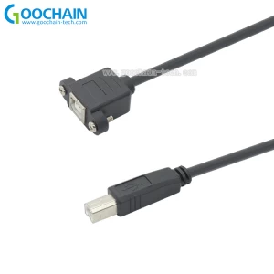 Montaje de panel personalizado USB B hembra a USB B Cable de extensión masculino para impresora
