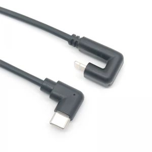 Cable USB de ángulo recto de 180 grados tipo C a Lightning Gaming Cord compatible para iPhone, iPad