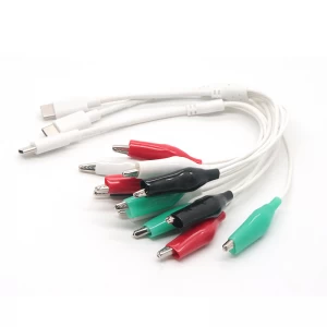 USB personalizado tipo c a 4 piezas pinzas de cocodrilo cable de prueba pinza de cocodrilo a cable adaptador usb c