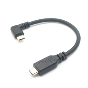 Câble de charge de transfert de données mâle USB 3.1 Type C à 90 degrés à angle droit Type C pour tablette PC