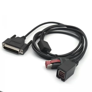 Câble femelle PoweredUSB OEM ODM Retail 12V 24V avec fil de connecteur HDB 44Pin