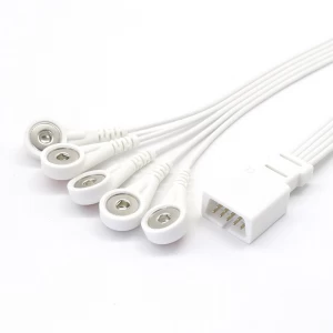 DB9 ECG EKG EMG Cable de 5 derivaciones y cable conductor de electrodo para MEK MP1000/MP600/MP500 con AHA/IEC/Snap/Clip/Vet clip