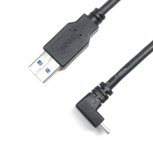 Çin Superspeed USB 3.0 A erkekten yukarıya açılı USB 3.1 Type C erkek kablo üretici firma