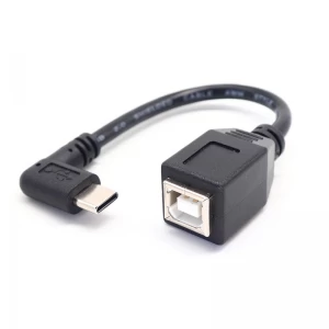 90 Degree right angle USB Type C male to USB B Female adapter printer cable