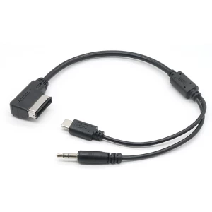 Customized AMI MDI DC3.5 tripole audio + Type-C cable connects mobile phones and tablets for Volkswagen Audi