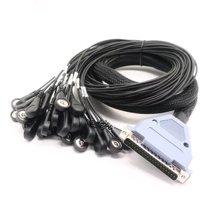 Aangepaste DB37 naar ecg Lead Wire Set 18 Leads 3.5 4.0 mm snap Compatibele kabel