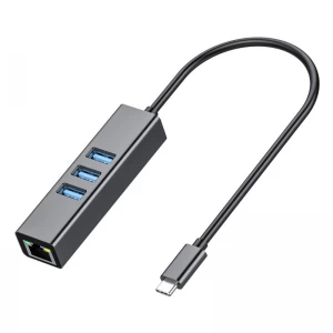 1000Mbps Gigabit 3 Poorten USB Type C 3.0 naar LAN Type C Hub USB Ethernet Adapter