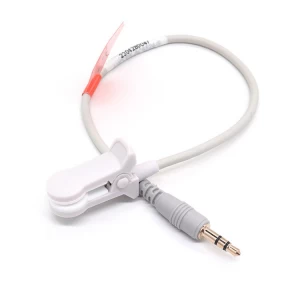 Reusable 3.5mm Audio Jack to Spo2 Sensor Probe Cable Adult Ear Clip Cable