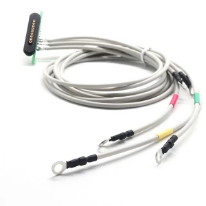 9-pins magnetische vrouwelijke pogo-pin veerbelaste connector naar 5 leads 2,0 mm ronde ring breadboard-kabel