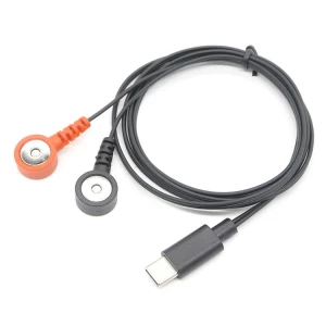 定制 USB C TYPE-C 公头 TO 2 引线 3.5MM 磁性母头按扣 OTG 适配器电缆