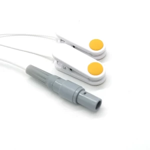 Câble de thérapie physique Lemo 4 broches autobloquant à double nerf vague transcutané, Clip d'oreille, électrodes