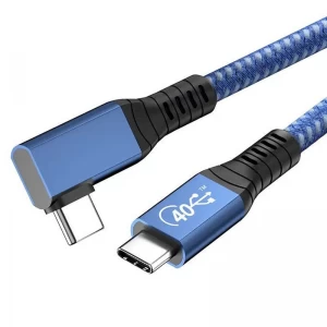 1m Right Angle USB 4.0 Cable Full-featured PD 100W 40Gbps USB4 Gen3 Coaxial Cable For iPhone
