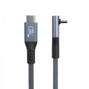 USB4 8K 电缆 1.2M Thunderbolt 4 兼容 USB 4 Type-c 延长线 超高清 8K@60Hz 100W 充电 40Gbps 数据 兼容外部 SSD eGPU 1xBend 1x Straight