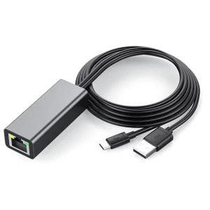 Goochain 2 IN 1이더넷 어댑터, 마이크로 USB 이더넷 어댑터(케이블 및 전원 코드 포함)