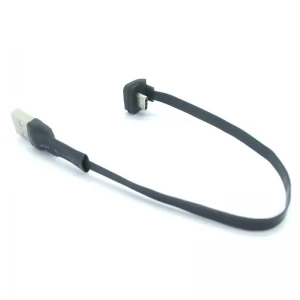 Cable USB 2,0 de 2A FPC, un macho a tipo C de 180 grados, ángulo hacia arriba, ángulo hacia abajo, alambre suave plano FFC
