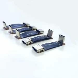 Câble d'extension à ruban plat USB3.1 FFC FPV FPC USB C à charge rapide à 90 degrés 60W, 10Gbps 4K @ 60Hz