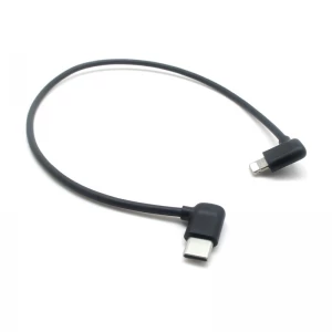 PD 20W 快速充电线 USB 2.0 90 度 Lightning 8 针转直角 USB C 型数据线 适用于 iPhone PD 充电器
