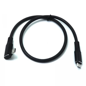 Ángulo recto USB Tipo-C Macho a USB-C Cable masculino-Fabricante de cable de alimentación y datos personalizados | ISO 13485 e ISO 9001 certificado