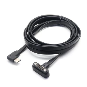 90 ° USB-C en ángulo a 10pin Pogo Pin FPC Cable plano-Conector magnético | Fabricante y fábrica de China