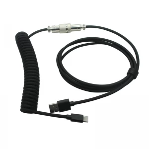 定制USB-A和USB-C到GX航空连接器盘绕电缆|医学与工业级