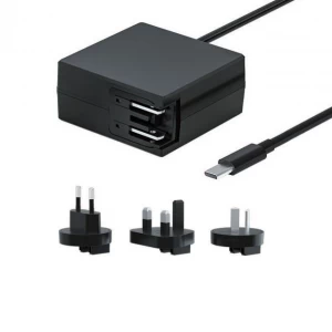 45W USB-C PD Charger Fast Wall Charger مع محولات توصيل السفر/UK/AU القابلة للتبديل