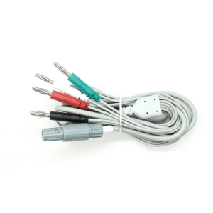 Lemo-Style Connector to SR with 4× Banana Plugs cable| Medical-Grade Lead Wire Assembly