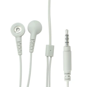 3.5mm 4-Pole Audio Male to SR with Slider to Dual 2.5mm Snap Female Electrode Cable (1-to-2 Medical Lead Wire)