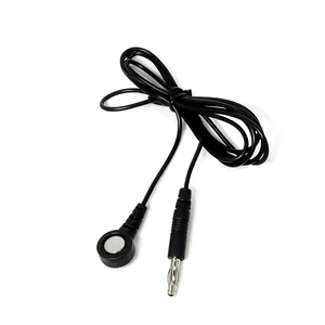 9.0mm Magnetic Female snap to 4.0mm Banana Plug cable – Medical-Grade (ISO 13485/9001 Certified, Customizable)