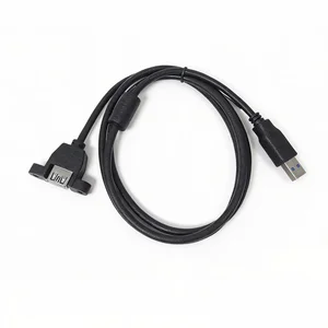 Cavo di prolunga USB 3.0 maschio-femmina con nucleo in ferrite e porta per montaggio a pannello con bloccaggio a vite – Produttore di cavi USB OEM