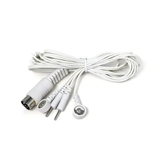 DIN 5-Pin Male to Dual 3.5mm Magnetic Snap Female & Dual 2.0mm Pin Electrode Medical Cable