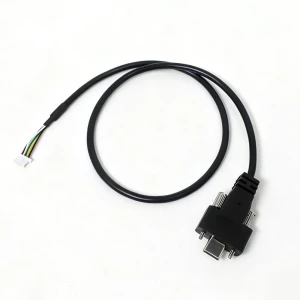 Cavo connettore USB tipo C maschio a SHR-05V-S-B con doppio bloccaggio a vite | Produttore di cavi USB industriali personalizzati