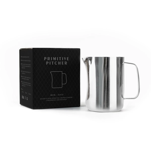 Directo de fábrica Logotipo personalizado 380ml 500ml Jarra de leche de acero inoxidable de grado alimenticio Jarra de leche de café de plata negra Jarra de espuma