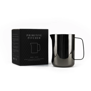 Jarra de leche de acero inoxidable Premium de China jarra de leche de café marrón plateado negro jarra de espuma