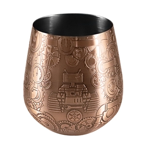 fabricante de vasos de vino de cobre grabado de acero inoxidable de China, fábrica de vasos de cóctel de acero inoxidable de China
