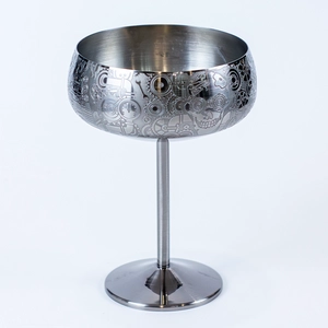 Fabricante de vidro de martini de aço inoxidável na China, China etch mancha menos aço estilo steampunk fábrica de vidro de martini