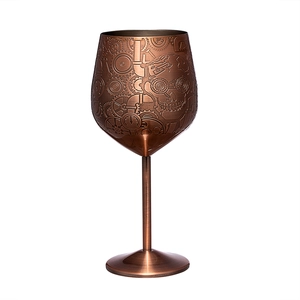 Copos de vinho de aço inoxidável Cálice de copos de vinho com haste inquebrável de metal