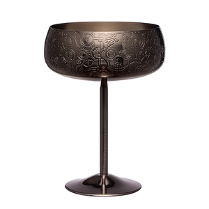 Cálice de vinho de vidro de Martini com ferramentas de coquetel de aço inoxidável 14OZ Etch