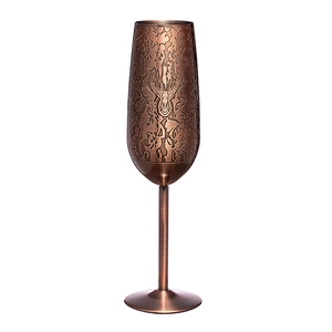Copo de vinho de aço inoxidável inquebrável do estilo barroco dos vidros 200ml de Champagne