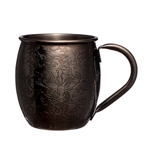 Etch Design Bar Tools Cobre Preto Copo de Coquetel de Cerveja Caneca de Aço Inoxidável Moscow Mule