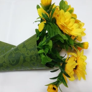 Papel de embrulho de tecido não tecido em relevo para flor Fornecedor de embalagens florais não tecidas da China