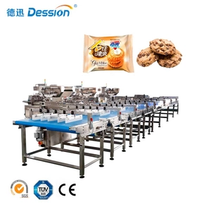 Dây chuyền đóng gói bánh quy hoàn toàn tự động bánh quy trứng cuộn bánh wafer dây chuyền đóng gói bánh quy cho ăn