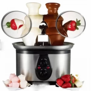 China Professional Double Tower Chocolate Fountain Party Festival Commercial Stainless Steel Detachable Chocolate Fountain Machine manufacturer
