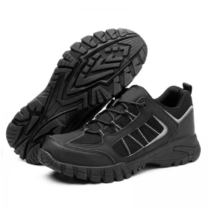 760 Zapatos de seguridad industrial a prueba de pinchazos con punta de acero y suela de goma negra
