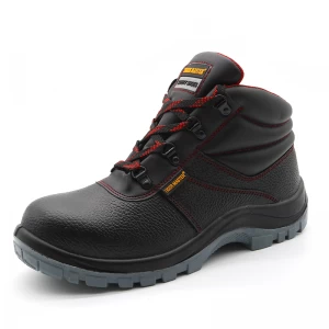 TM049 Zapatos de seguridad industrial con suela de pu antideslizante de cuero negro YDS