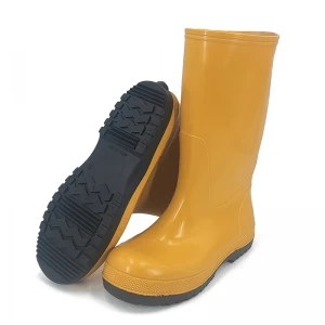 R020 Anti slip waterproof oil acid resistant PVC overshoes yellow slush boots