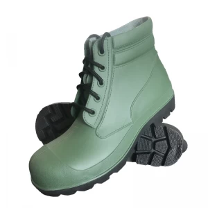 GBA waterproof anti slip steel toe prevent puncture ankle pvc safety rain shoes