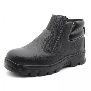 TM2032 Маслокислотостойкая резиновая подошва, стальной носок, средняя пластина, защитная обувь, кожаная молния.