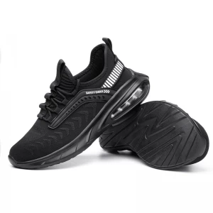 758 Black shock absorption steel toe puncture proof sport safety shoes sneakers