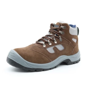 TM209 Oil slip resistant prevent puncture dark brown sport safety shoes mid cut steel toe