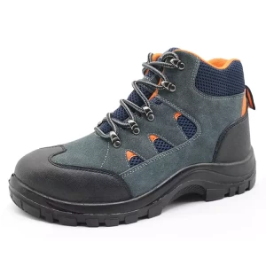 TM2009 Anti slip oil resistant pu sole steel toe cheap blue cow suede leather safety shoes work